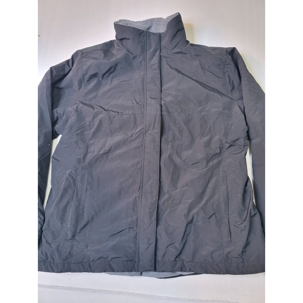 Lands' End Black Fleece Lined Windbreaker Jacket Womens Large 14-16 Full Zip3123